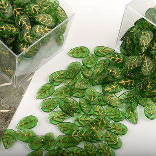 【复古树叶描金】亚克力小叶子diy手工饰品耳环手链项链吊坠材料