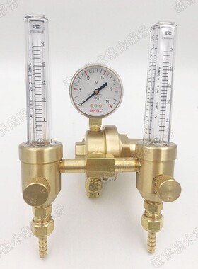 捷锐黄铜减压阀196系列双流量计式196A-25L氩气氮气减压器GENTEC