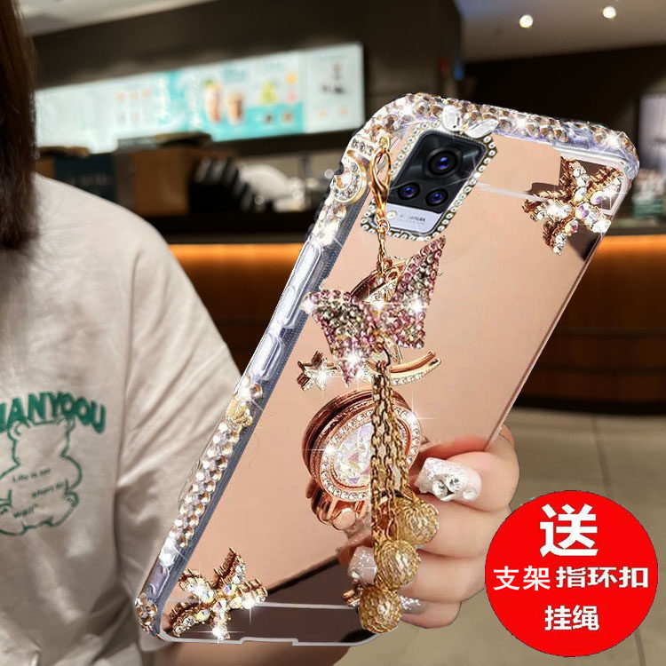 适用于vivoS9手机壳vivo保护套S9硅胶V2072A镜面5G防摔viovs软壳vovis网红vivis外壳步步高95g女潮可爱带水钻