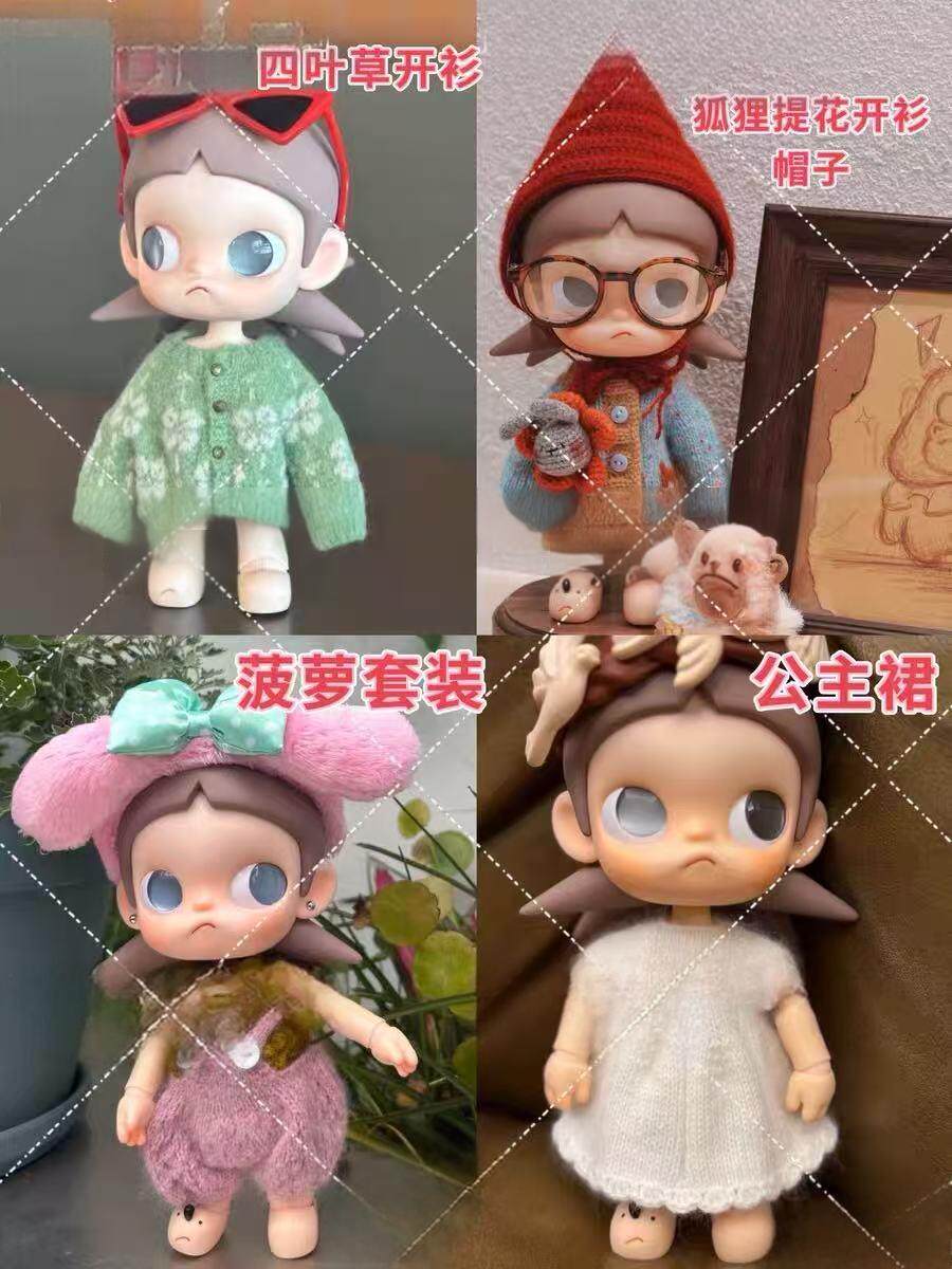 棒针｜嘎子姐狐狸提花开衫丝丝款4款衣服和帽子文字图解娃衣图解