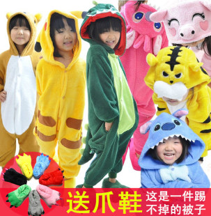 老虎衣服儿童韩版2女童3可爱4学生5蜘蛛侠6男童7冬天8岁9连体睡衣