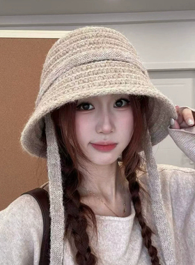 秋冬季针织渔夫帽大头围帽子女款