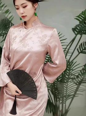 2025夏季新款新中式国风复古重工改良旗袍连衣裙两件套