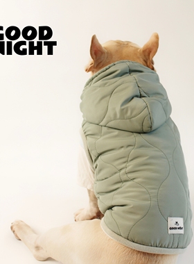 GOODNIGHT晚安法斗巴哥柯基法斗衣服秋冬款狗狗衣服保暖棉服外套