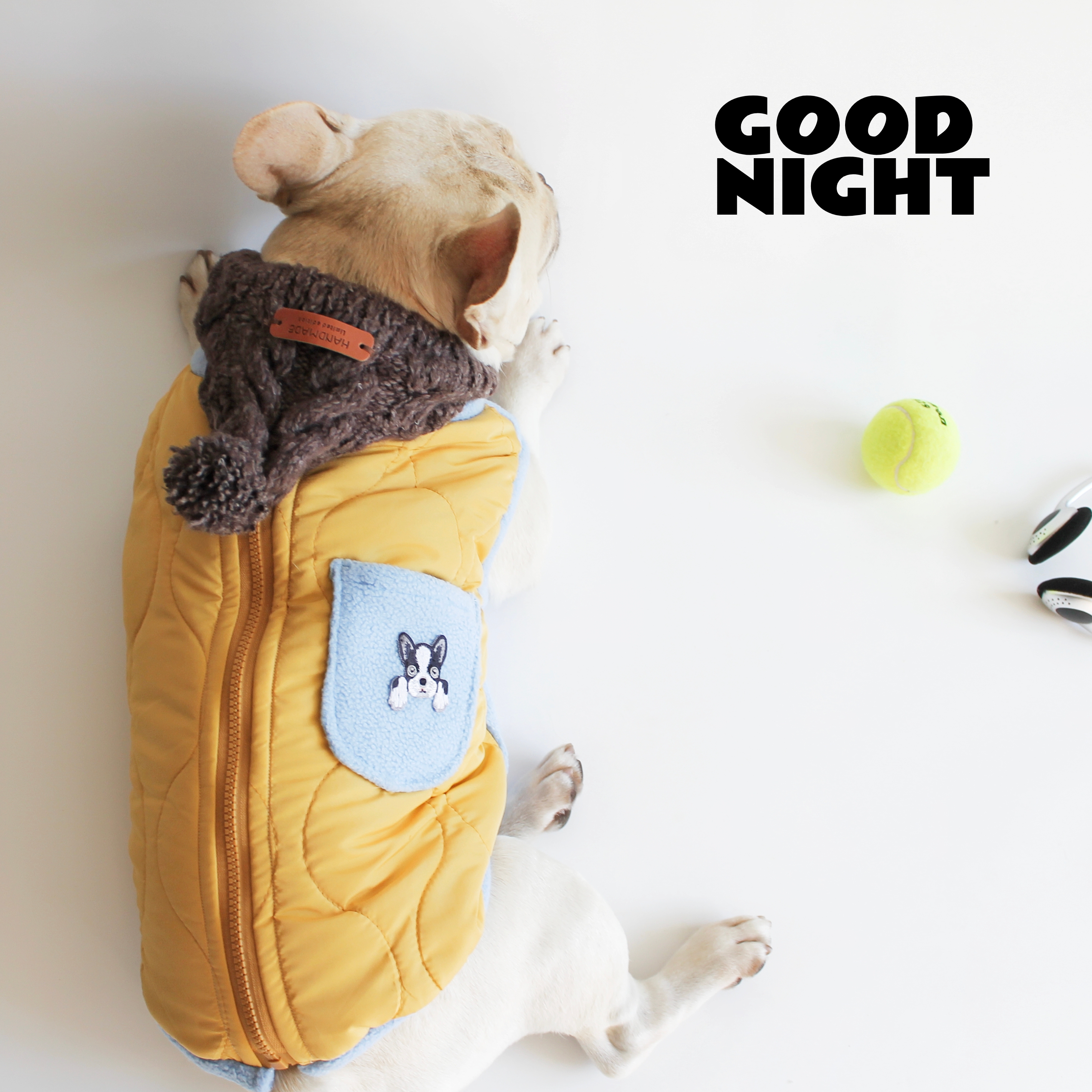 GOODNIGHT晚安法斗巴哥柯基法斗衣服秋冬款狗狗衣服保暖棉服外套