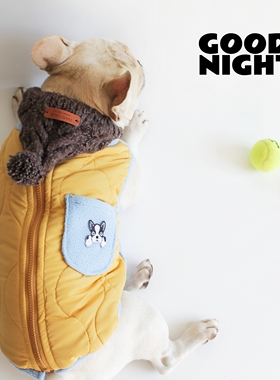 GOODNIGHT晚安法斗巴哥柯基法斗衣服秋冬款狗狗衣服保暖棉服外套