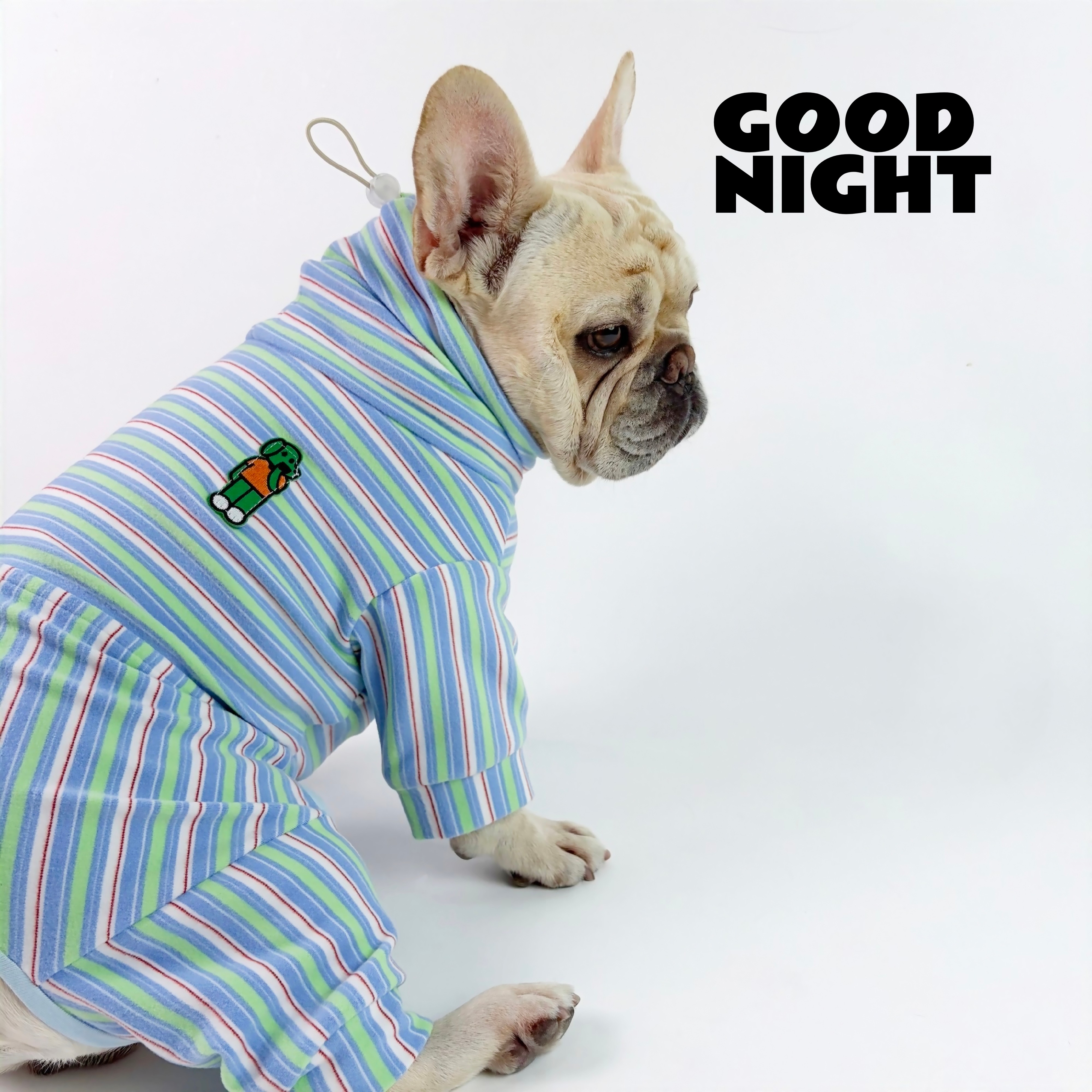 GOOD NIGHT晚安法斗巴哥恶霸柯基秋冬保暖法斗衣服狗狗四脚衣