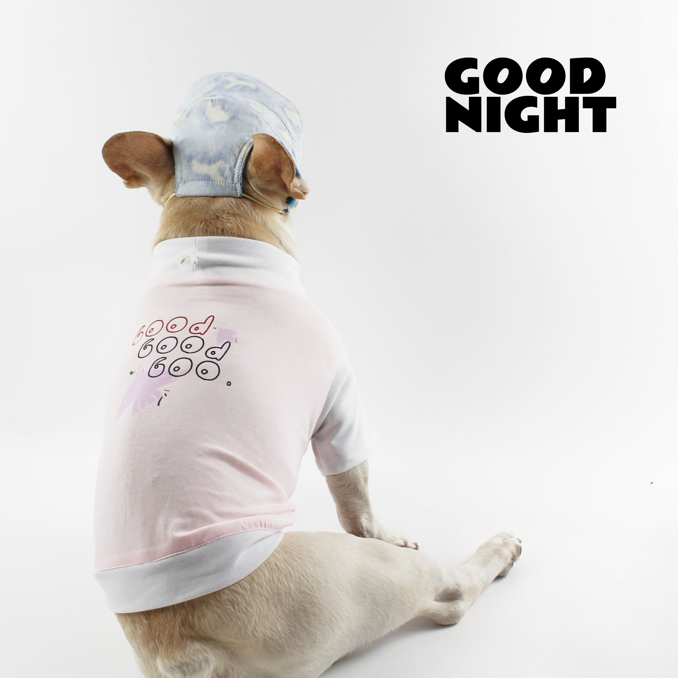 GOOD NIGHT晚安狗狗衣服恶霸巴哥柯基英斗春夏空调房法斗衣服T恤