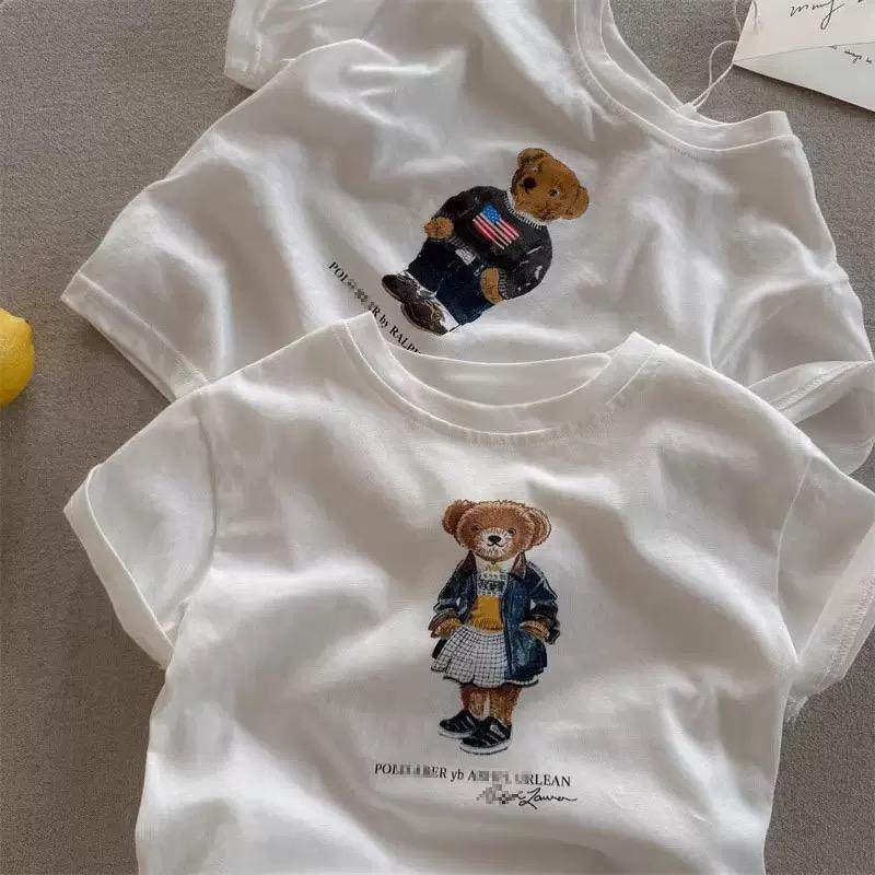 儿童夏季纯棉短袖T恤男女童白色卡通休闲半袖夏装中小童上衣潮流t