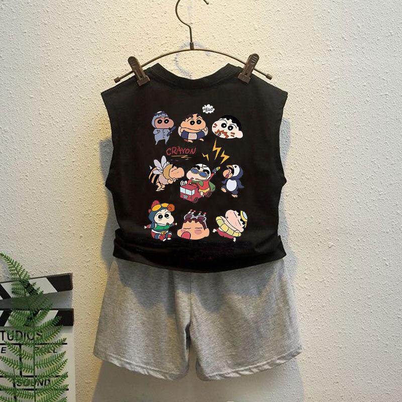 儿童套装男童夏装背心新款酷帅宝宝夏季无袖休闲男孩夏款两件套衫