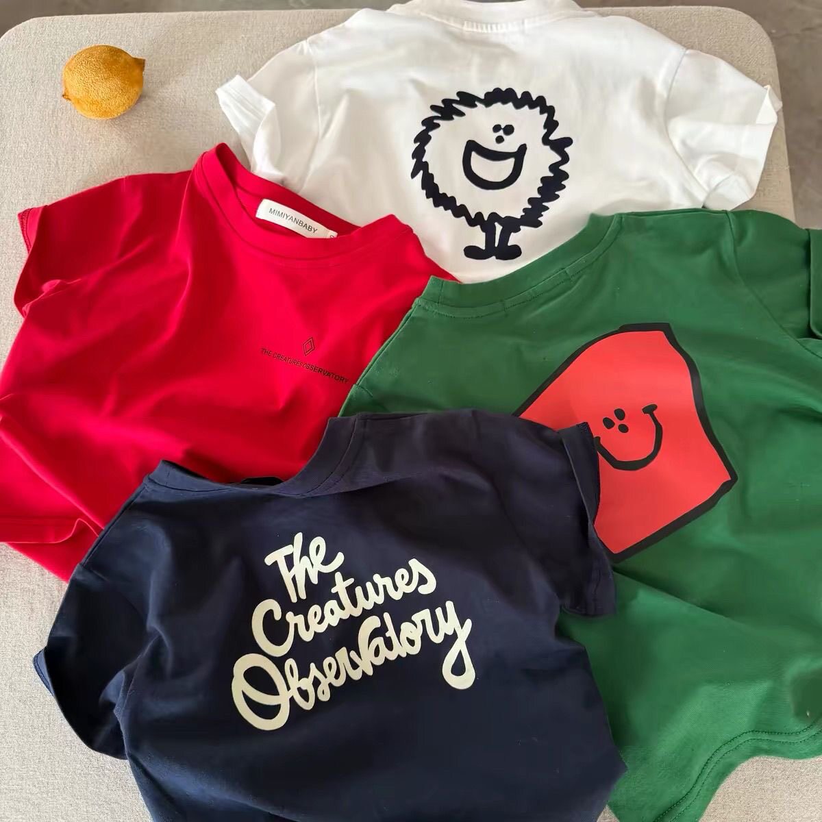 男女童潮牌夏季洋气短袖红色打底衫字母新款儿童宝宝T恤纯棉上衣