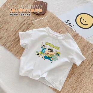 纯棉儿童夏季T恤新款宝宝男女童洋气圆领上衣夏日薄款中小童半袖t