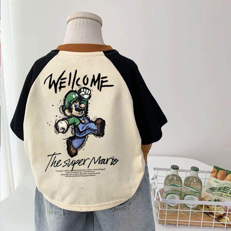 夏季儿童新款宝宝短袖T恤100%纯棉卡通打底衫男童中小童上衣洋气t