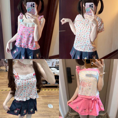 现货RichGirl少女复刻大合集夏季背心吊带印花短袖可爱上衣