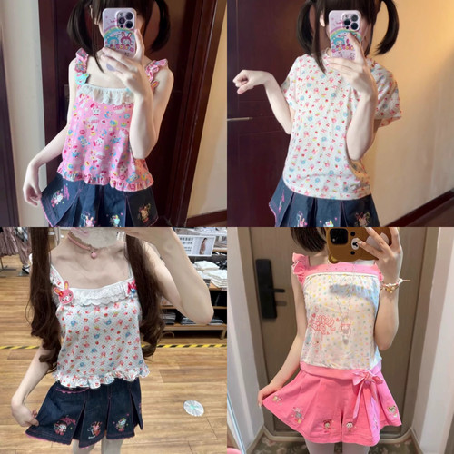 现货RichGirl少女复刻大合集夏季背心吊带印花短袖可爱上衣