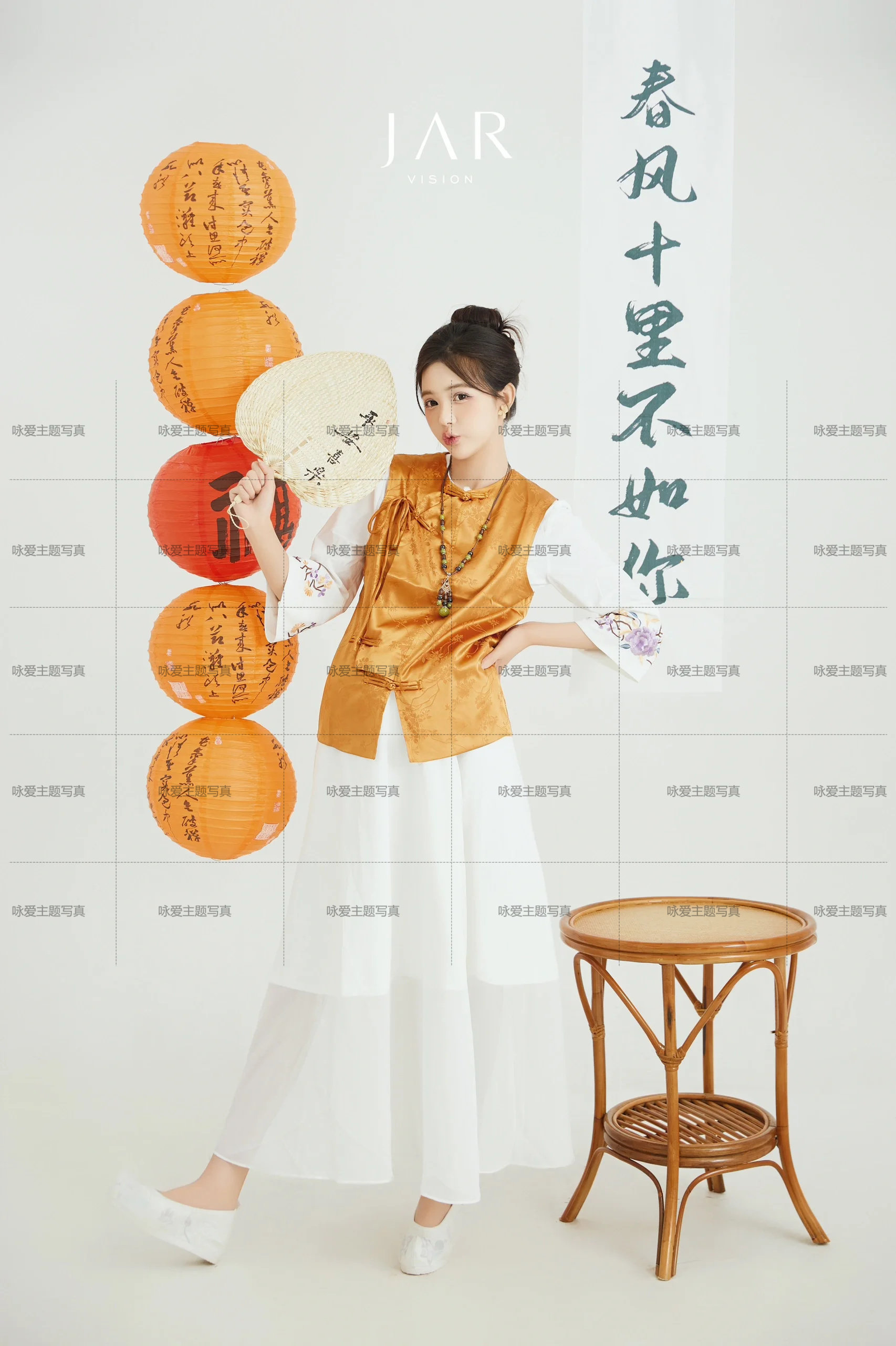 影楼新款孕妇拍摄服装新中式国风马甲套装改良明制汉服元素喜嫁简