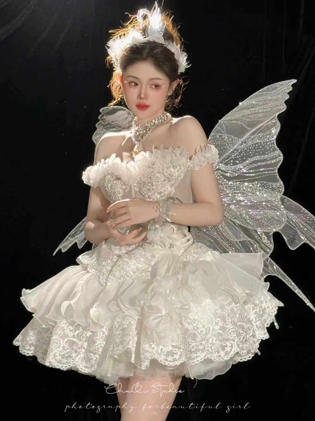 新款写真仙女梦幻影楼蕾丝纱裙