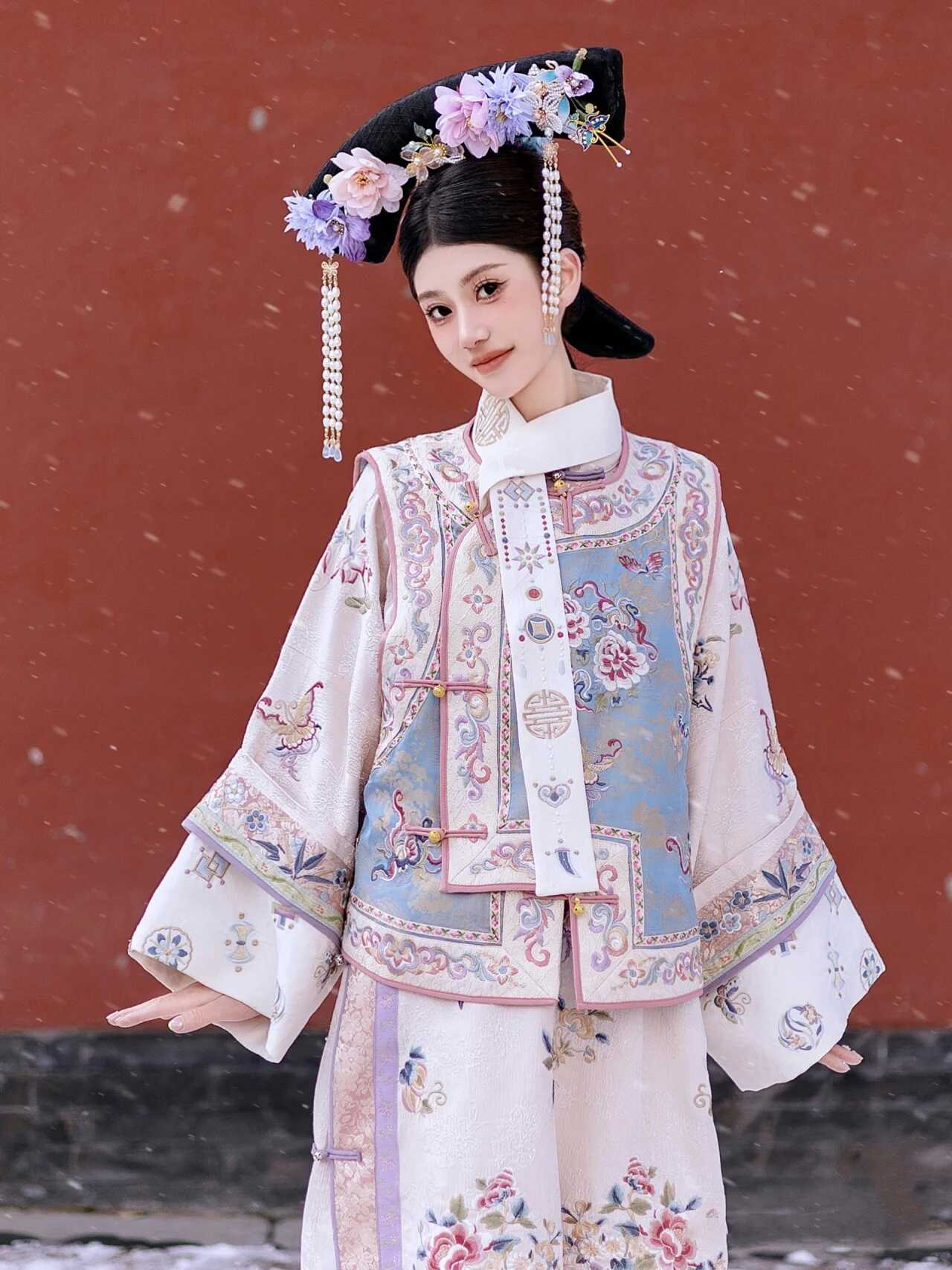 新款两件套影楼拍摄清代格格旗装