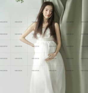 影楼新款小清新白色唯美孕妇抹胸纯欲风法式高级感气质艺术照服装