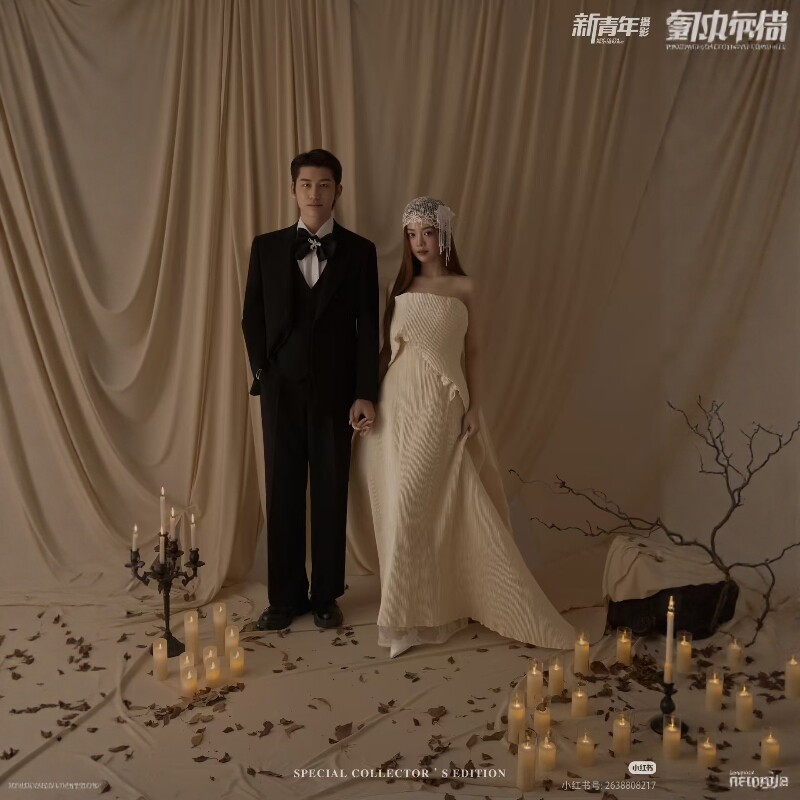 法式抹胸鱼尾礼服裙女香槟色高腰显瘦婚纱室内拍摄浪漫油画风长裙