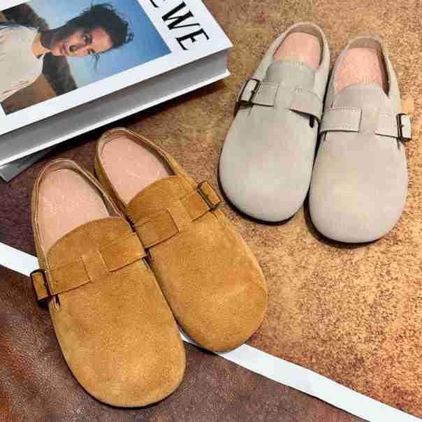 一脚蹬轻便时尚2025新款外穿勃肯鞋包头拖鞋春秋复古潮流女鞋