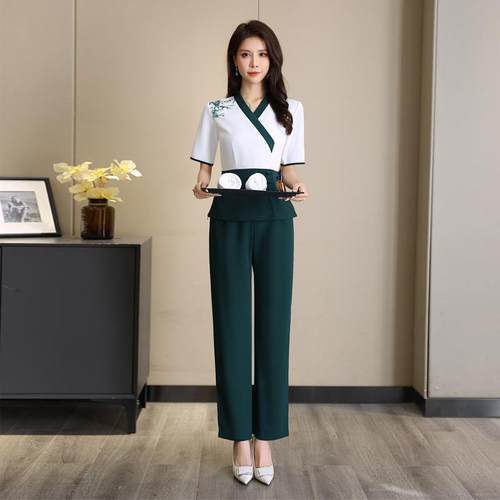 A9009新款足浴足疗技师工作服女养生会所SPA工服美容院采耳师工装