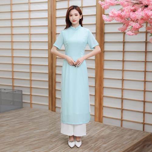 22825新品养生馆技师工作服女足浴足疗会所雪纺长装春夏工衣制服