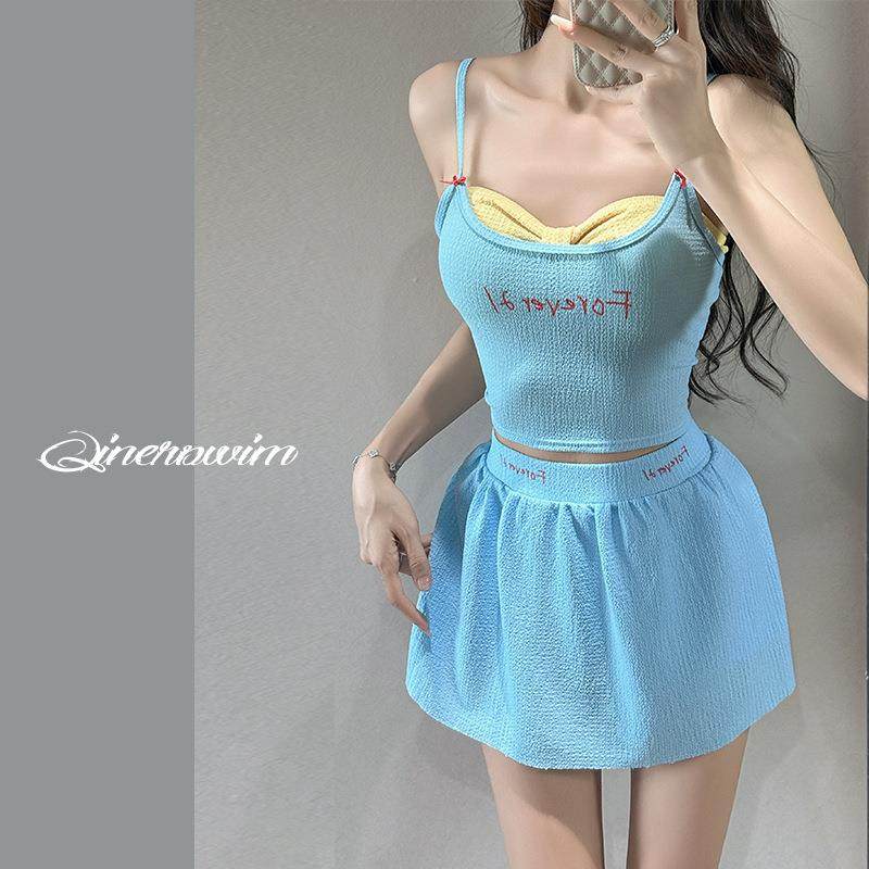 泳衣女款分体三件套装夏季少女比基尼盐系甜美纯欲风沙滩度假泳衣