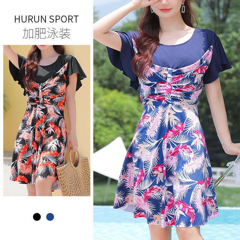 中老年人泳衣女妈妈款连体宽松保守大码泡温泉遮肚胖mm显瘦游泳衣