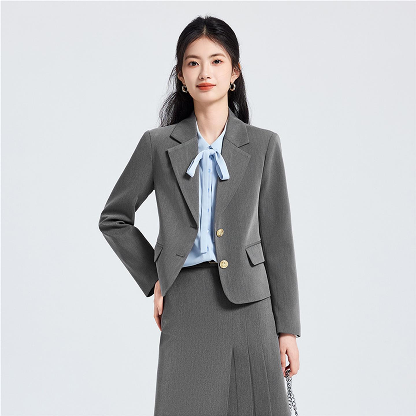春季西装套装女小个子职业装通勤穿搭教资面试正装女生西服套装裙