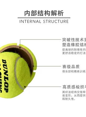 邓禄普dunlop成人无压训练网球-Coaching系列适合发球机使用