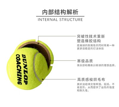 邓禄普dunlop成人无压训练网球-Coaching系列适合发球机使用