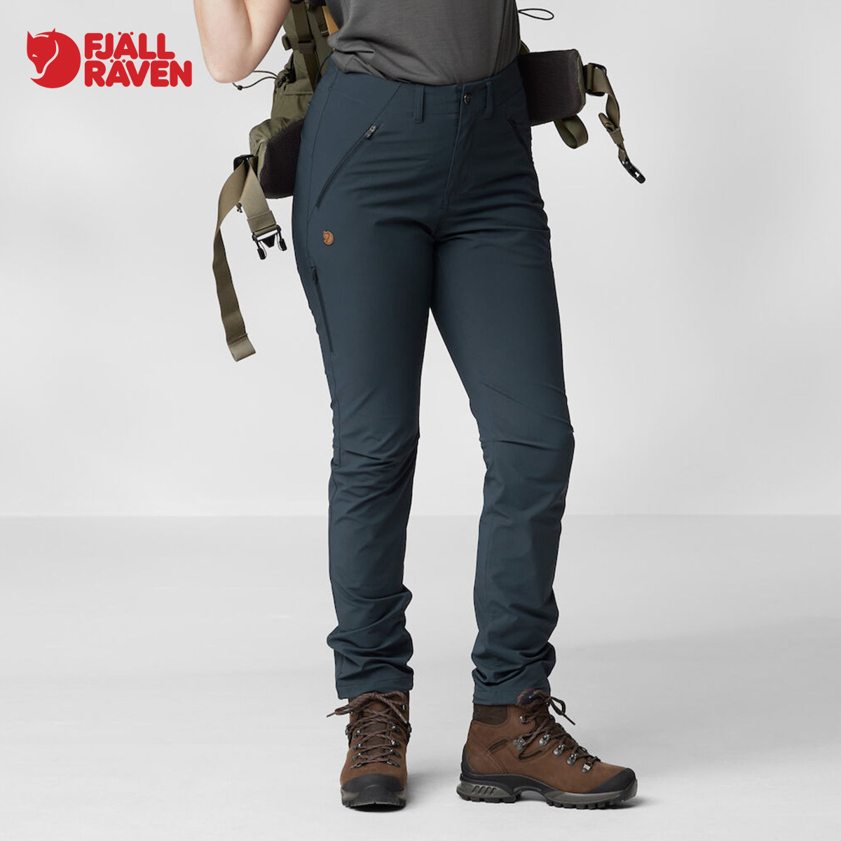 北极狐休闲运动款长裤女士户外弹性耐用松紧修身徒步露营 87101