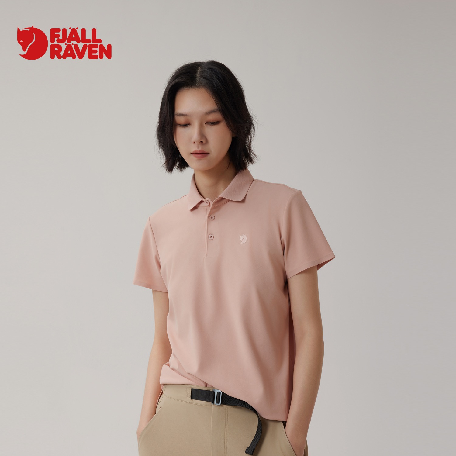 Fjallraven北极狐 户外短袖T恤女2024夏季新款修身polo衫