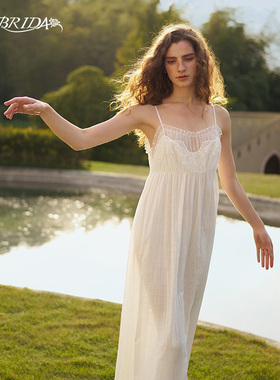 CABRIDA【月美人】法式复古浪漫春夏双层芙罗拉吊带睡裙C108C1