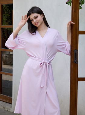 CA BRIDA【晨 20SS】睡袍女四季莫代尔英式镶边裸感睡袍推荐K314