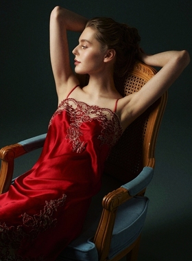 CA BRIDA【玫瑰园】推荐法式经典桑蚕丝吊带睡裙L101C2