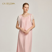 BRIDA 彩蝶 新品 法式 浪漫复古公主莫代尔圆领家居睡裙P118