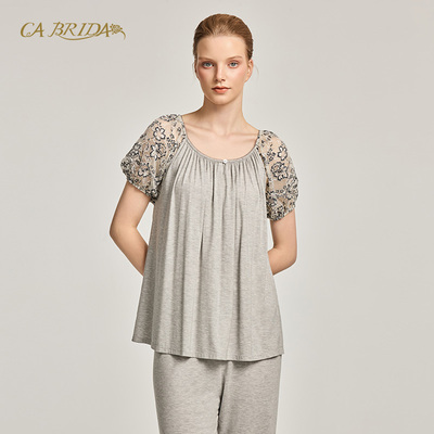 CA BRIDA【灰玫瑰】春夏新品法式复古经典莫代尔居家睡衣套装P113