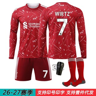 2627红军主场长袖球衣11萨拉赫4范戴克7号维尔茨29巴尔科拉足球服