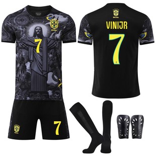 2526巴西黑色特别版球衣7号维尼修斯9理查利森10内马尔足球服套装