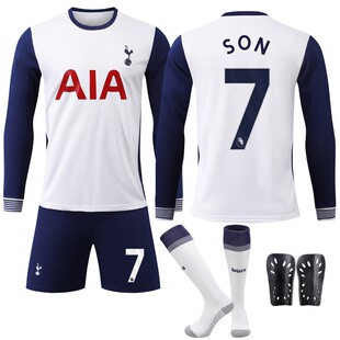 2425热刺主场长袖球衣7号孙兴慜9理查利森10麦迪逊足球服套装定制