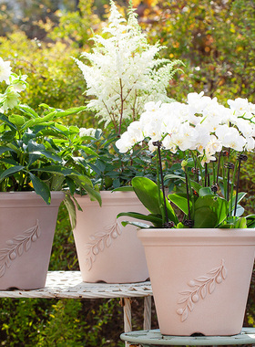 虹越嘉伯瑞花盆特大号口径阳台仿陶盆塑料加厚户外阳台种菜蓝莓盆