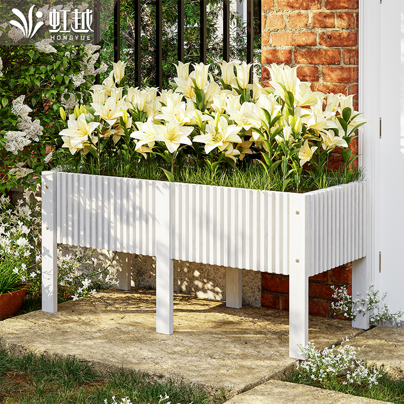 虹越防腐木阳台长方形花盆