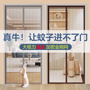 防蚊门帘全磁条金刚网家用卧室防蚊虫门帘免打孔纱门帘子 2025新款