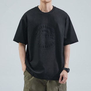 t恤黑色纯棉短袖男基础款夏季新款男装宽松大码男士男生半袖体恤