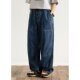 男士 裤 宽松大码 工装 胖子300斤中性风阔腿长裤 日系复古水洗牛仔裤