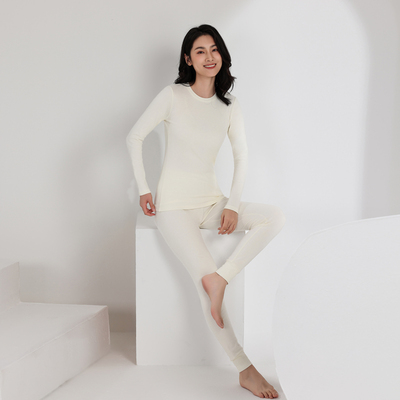 帝日斯诺女简约全棉保暖内衣套装