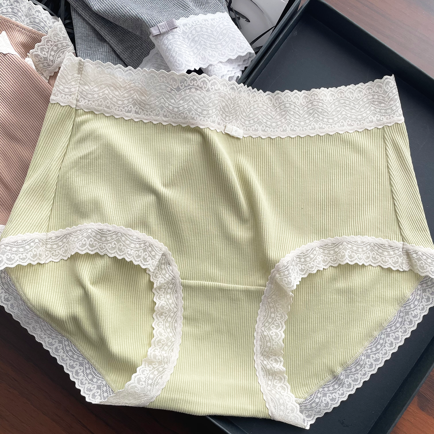 法式蕾丝内裤女无痕舒适透气抗菌纯棉档中高腰包臀螺纹三角短裤,女士内衣/男士内衣/家居服,女三角裤,淘宝优惠券,粉丝福利购,淘宝优惠卷