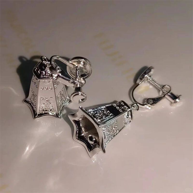 合金耳饰 六角铜铃耳坠耳夹无耳洞小众耳环首饰设计感个性潮流男